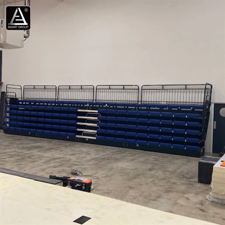 Indoor Gym Telescopic Grandstand Seating Retractable Bleachers