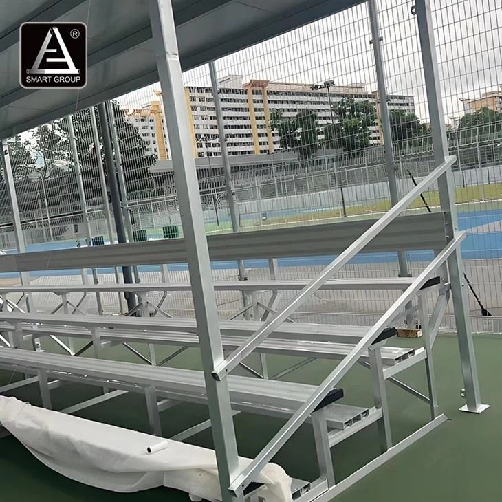 4 Rows Stadium Aluminum Bench Bleachers with Roof suppliers